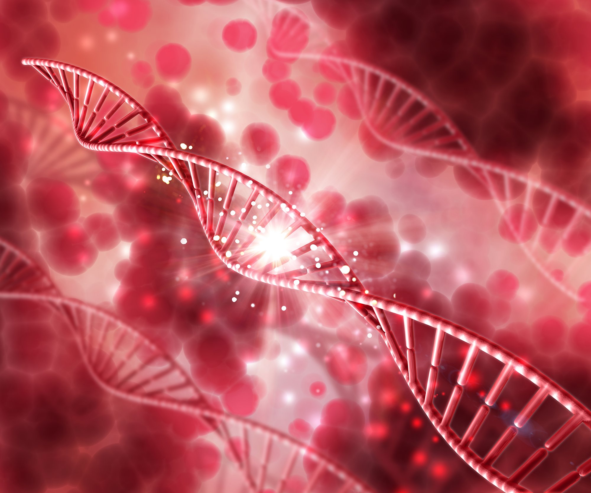 3D medical background with DNA strands